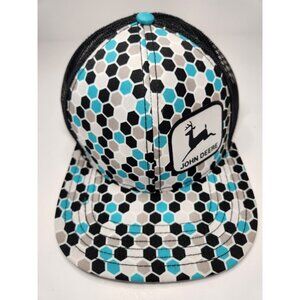 John Deer Snapback Hat Geometric Pattern Mesh
